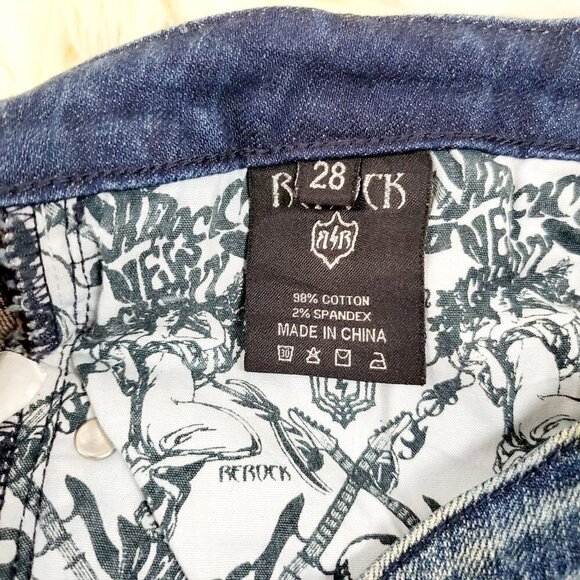 Rerock Blue Denim Jean Mini Casual Skirt SALE - Picture 8 of 9